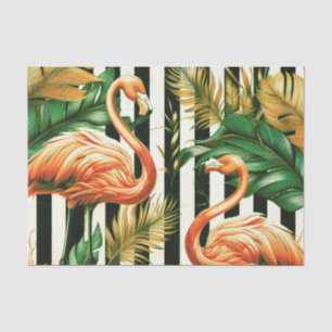 Retro Stripes Flamingo Tissuepapier