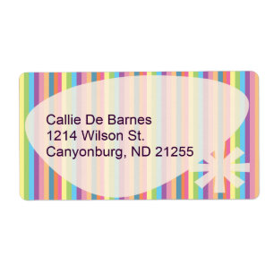 Retro Stripes Fun kleurrijk patroon Etiket