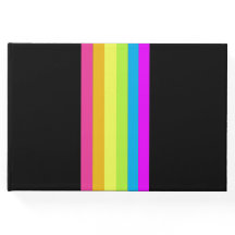 Retro Stripes Gastenboek (Black & Neon Multi)