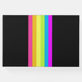 Retro Stripes Gastenboek (Black & Neon Multi)