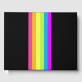 Retro Stripes Gastenboek (Black & Neon Multi) (Voorkant)