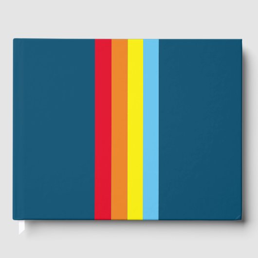 Retro Stripes Gastenboek (Navy Blue Multi) (Voorkant)