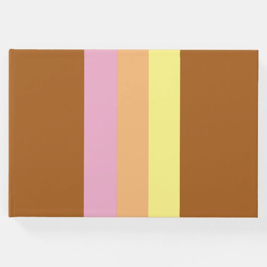 Retro Stripes Gastenboek (Sinaasappel Multi) (Voorkant)