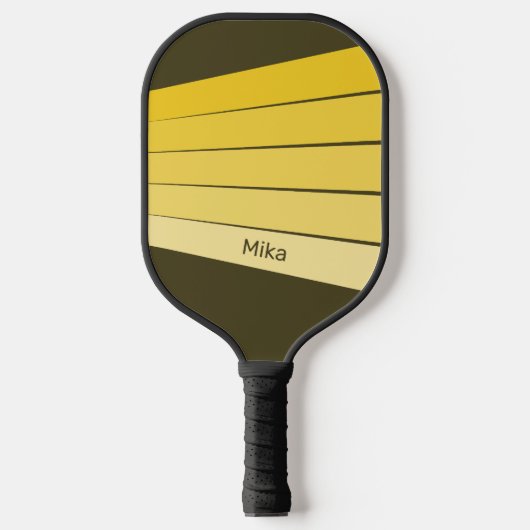 Retro Stripes Gele monochromatische kleuren Pickleball Paddle (Voorkant)