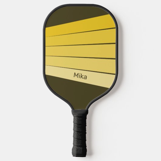 Retro Stripes Gele monochromatische kleuren Pickleball Paddle (Achterkant)