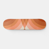 Retro Stripes Geometric Boho 70s Peach & Brown Persoonlijk Skateboard (Horizontaal)