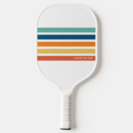 Retro  Stripes Gepersonaliseerde Tekst Pickleball Paddle (Achterkant)