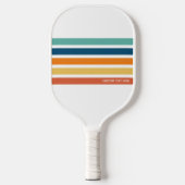 Retro Stripes Gepersonaliseerde Tekst Pickleball Paddle (Voorkant)