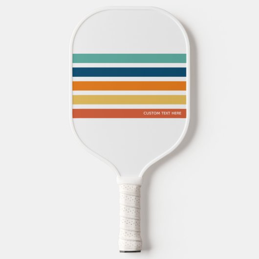 Retro  Stripes Gepersonaliseerde Tekst Pickleball Paddle (Voorkant)