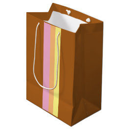 Retro Stripes Gift Bag (Sinaasappel Multi) Medium Cadeauzakje