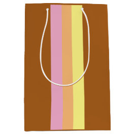 Retro Stripes Gift Bag (Sinaasappel Multi) Medium Cadeauzakje