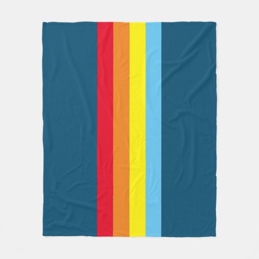 Retro Stripes Gooi Deken (Navy Blue Multi) (Voorkant)