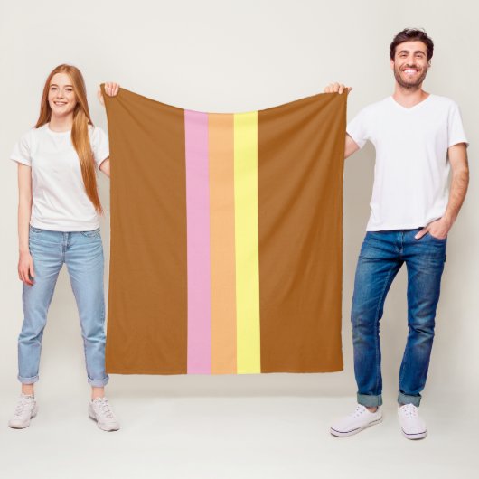 Retro Stripes Gooi Deken (Sinaasappel Multi) (In situ)