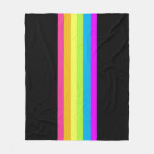 Retro Stripes Gooi Deken (Zwart & Neon Multi) (Voorkant)