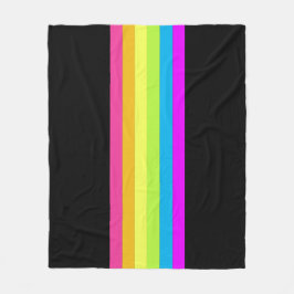Retro Stripes Gooi Deken (Zwart & Neon Multi)