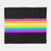 Retro Stripes Gooi Deken (Zwart & Neon Multi) (Voorkant (Horizontaal))