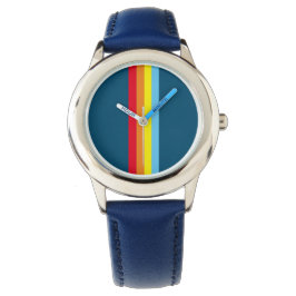 Retro Stripes horloge (Navy Blue Multi)