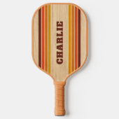 Retro Stripes Jouw naam Leuk Cool Custom Pickleball Paddle (Voorkant)