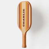 Retro Stripes Jouw naam Leuk Cool Custom Pickleball Paddle (Links)