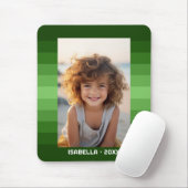 Retro Stripes - Kerstgroen - Eenvoudige foto Muismat (Met muis)