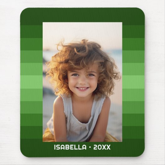 Retro Stripes - Kerstgroen - Eenvoudige foto Muismat (Voorkant)