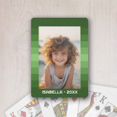 Retro Stripes - Kerstgroen - Eenvoudige foto Pokerkaarten