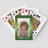 Retro Stripes - Kerstgroen - Eenvoudige foto Pokerkaarten (Achterkant)