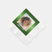 Retro Stripes - Kerstgroen - Eenvoudige foto Servet (Hoek)