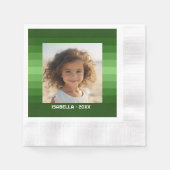 Retro Stripes - Kerstgroen - Eenvoudige foto Servet (Voorkant)