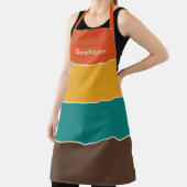 Retro Stripes  Kleur Oranje Bruin Naam Schort (Insitu)