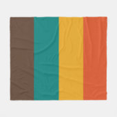 Retro Stripes  Kleurpalet Blauwgroen Sinaasappel Fleece Deken (Voorkant (Horizontaal))