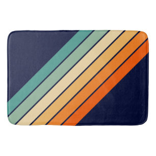 Retro Stripes Kleurrijk Gestreept 70s 80s Ontwerp Badmat