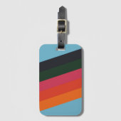 Retro Stripes Kleurrijk Gestreept 70s 80s Ontwerp Bagagelabel (Voorkant (verticaal))