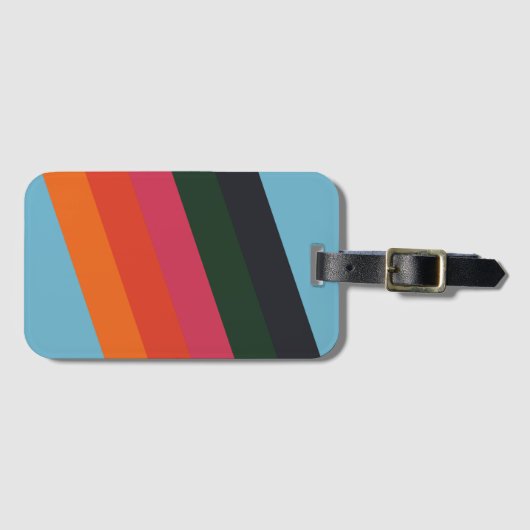 Retro Stripes Kleurrijk Gestreept 70s 80s Ontwerp Bagagelabel (Voorkant (horizontaal))