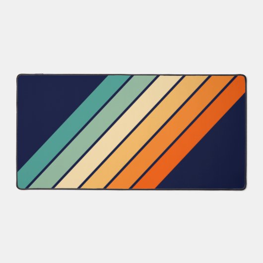 Retro Stripes Kleurrijk Gestreept 70s 80s Ontwerp Bureaumat (Voorkant)