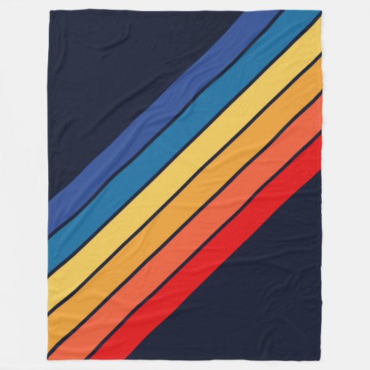 Retro Stripes Kleurrijk Gestreept 70s 80s Ontwerp Fleece Deken (Voorkant)