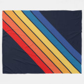 Retro Stripes Kleurrijk Gestreept 70s 80s Ontwerp Fleece Deken (Voorkant (Horizontaal))