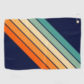 Retro Stripes Kleurrijk Gestreept 70s 80s Ontwerp Golfhanddoek (Horizontaal)