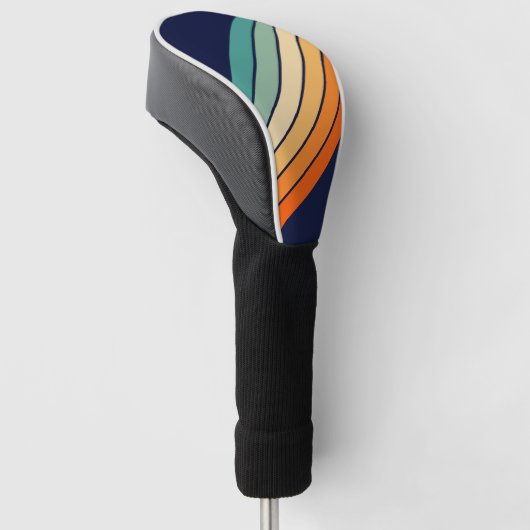 Retro Stripes Kleurrijk Gestreept 70s 80s Ontwerp Golfheadcover (Schuin)