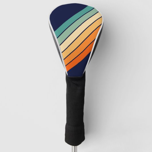 Retro Stripes Kleurrijk Gestreept 70s 80s Ontwerp Golfheadcover (Voorkant)