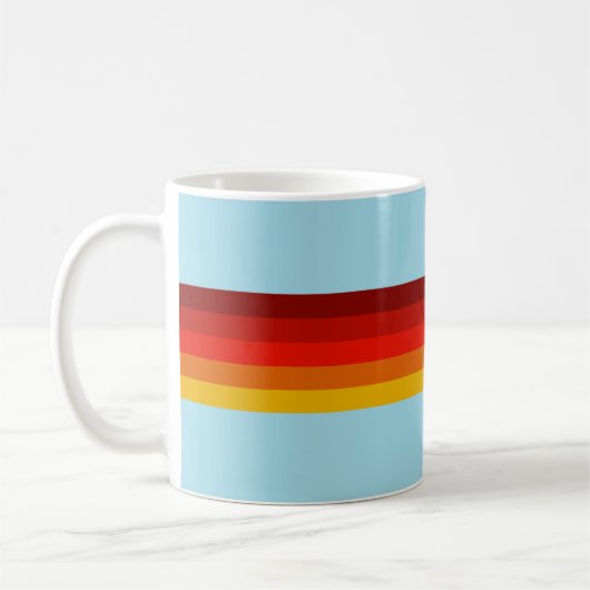 Retro Stripes Kleurrijk Gestreept 70s 80s Ontwerp Koffiemok (Links)