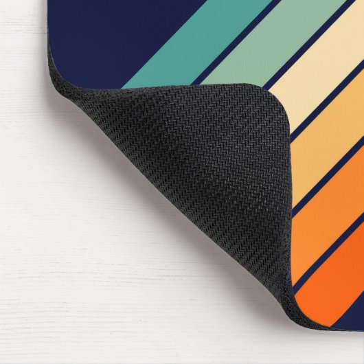 Retro Stripes Kleurrijk Gestreept 70s 80s Ontwerp Muismat (Hoek)