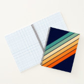 Retro Stripes Kleurrijk Gestreept 70s 80s Ontwerp Notitieboek (Binnen)