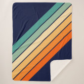 Retro Stripes Kleurrijk Gestreept 70s 80s Ontwerp Sherpa Deken (Voorkant)