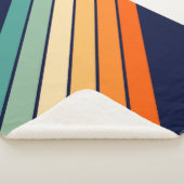 Retro Stripes Kleurrijk Gestreept 70s 80s Ontwerp Sherpa Deken (3/4)