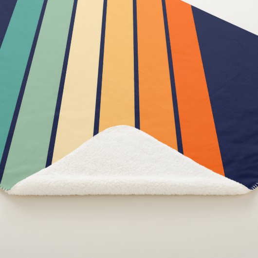 Retro Stripes Kleurrijk Gestreept 70s 80s Ontwerp Sherpa Deken (3/4)