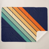 Retro Stripes Kleurrijk Gestreept 70s 80s Ontwerp Sherpa Deken (Voorkant (horizontaal))