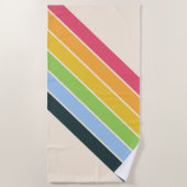 Retro Stripes Kleurrijk Gestreept 70s 80s Ontwerp Strandlaken (Voorkant)