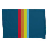 Retro Stripes Kussensloop (Navy Blue Multi) (Voorkant)