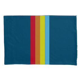 Retro Stripes Kussensloop (Navy Blue Multi)